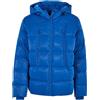 URBAN CLASSICS Giacca Giubbotto Piumino uomo effetto lucido Cappuccio Royal