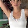Emmebivi Canotta donna MBV spalla larga in filo scozia con profilo in macrame' art. 12312