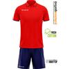 Givova COMPLETO GIVOVA KIT STREET (polo+pantaloncini) TEMPO LIBERO - col.rosso/blu