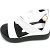 mjus T18004 sandalo zeppa 5cm pelle bianca cinturini caviglia fondo gomma T