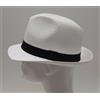 Made in Italy CAPPELLO PAGLIA BIANCO FASCIA NERA TESA STRETTA TIPO PANAMA MADE IN ITALY