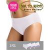 INTIMIDEA 3 Slip Midi in Microfibra con tassello in cotone Bianco Nero Skin XXL
