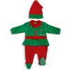 Nazareno Gabrielli Tutina neonato natalizia Elfo di Natale bimba pagliaccetto con cappellino 5787