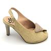 CFT 9526 sandalo lurex oro cinturino tacco 9cm accessorio fondo cuoio T
