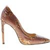 L'ARIANNA scarpe donna Decolleté in pelle stampa rettile senape Tacco 11 cm