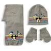 Disney Cappello sciarpa e guanti invernale Mickey Mouse cappellino neonato Bimbo 5908