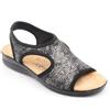 Susimoda Sandali da donna bassi Susimoda tessuto elasticizzati nero scarpe aperte confort