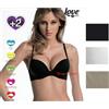 Love and bra Reggiseno Super Push Up + 2 Taglie Love and Bra Meraviglioso Nero Nudo Bianco