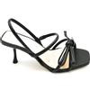 Miss unique 2021-f8 sandalo pelle nero nastro tacco 7cm T