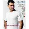 Leable 3 T-shirt uomo Leable manica corta a girocollo in misto lana melange art 416