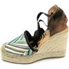 Vidorreta 06700 sandalo tessuto multicolor zeppa corda 10cm laccio caviglia D