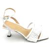 Miss Unique 2060-d11 sandalo pelle bianco cinturino caviglia tacco 6cm T
