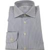 BRANCACCIO camicia uomo bianco/blu 100 % cotone doppio ritorto vestibilità slim