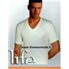 LIFE 3 T-shirt uomo Life manica corta con scollo V in caldo cotone invernale art 025