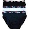 FILA 3 Slip uomo Fila in cotone elasticizzato con elastico esterno loggato - FU5233 S