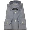 BRANCACCIO camicia uomo righe blu/bianco 100% cotone DOPPIO RITORTO slim GIO A2S