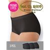 INTIMIDEA 3 Paia Culotta Slip a Vita Alta in Microfibra Bianco Nero Beige XXL