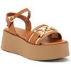 FRAU 88I5 P/E scarpe donna sandali zeppa pelle decollete decolte tacco cinturino