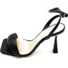 Miss unique 1774-k5 sandalo pelle nero cinturino caviglia tacco 9cm T