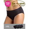 INTIMIDEA 3 Slip Midi Donna in Microfibra No Stress Bianco Nero Skin S M L XL