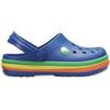 CROCS Crocband Rainbow Band sandali sabot bambino gomma Blu con band maulticolor