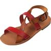 Sandali 100% Salento® Sandali donna Positano con SUOLA in CUOIO colore Rosso Cognac