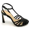 Miss Unique 2032-a4 sandalo pelle nero cinturino caviglia t. 9cm fondo gomma T