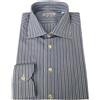 BRANCACCIO camicia uomo bianco/blu 100 % cotone vestibilità slim