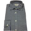 BRANCACCIO camicia uomo quadri blu/azzurro 100% cotone DOPPIO RITORTO