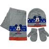 Disney Set cappello, guanti e sciarpa invernale Mickey Mouse cappellino bambino 3398