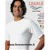 Leable 3 T-shirt uomo Leable manica corta a girocollo, cotone dentro lana fuori art 90