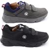 Canguro Scarpe da ginnastica uomo nere grigio strappi velcri ecopelle sportive palestra