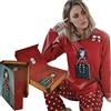 admas Pigiama Santoro Gorjuss ross,invernale caldo cotone,jersey,donna/ragazza 2 pezzi