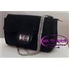 Jessica Borsa Donna Minibag con chiusura Switch Tracolla a catenella e Strass Nera