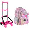 Footy Grande Zaino Unicorno Footy Led con Trolley Staccabile Seven Scuola Elementare