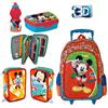 Topolino set zaino Trolley 3D Topolino Mickey Mouse Astuccio Triplo set colazione scuola