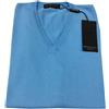 BRAMANTE gilet uomo chiuso azzurro 100% cotone MADE IN ITALY 46