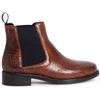 Frau donna tronchetto pelle cocco cuoio beatles con tacco basso 98J3