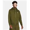Nike Felpa c/cappuccio Sportswear Club Fleece, Uomo - 327 (Rough Green/Bianco)