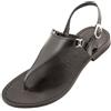 Sandali 100% Salento® Sandali CUOIO donna bassi MADE IN ITALY neri infradito taglia numero da 35 a 41
