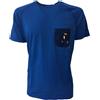 VINTAGE 55 t-shirt uomo mezza manica con taschino con ricami bluette MADE IN ITA