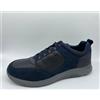 Geox Scarpe Sneakers Slip-on Geox U Damiano D Blu camoscio e pelle SCONTO
