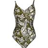 JUSTMINE FEELING by JUSTMINE costume intero verde/marrone/panna double-face HIBISCUS
