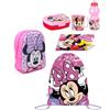 Disney Set Zainetto Scuola Minnie Unicorno Disney 3D Asilo Sacca Borraccia Portamerenda