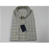 YUBRIS camicia uomo quadri begie 100 % cotone doppio ritorto vestibilità regolar