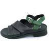 Mjus 779001 sandalo piatto in pelle nero con cinturino verde