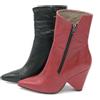Paola Ferri D 4786 stivaletto nappa rosso / nero cerniera tacco 8 cm