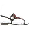 EMANUELA CARUSO scarpe donna Sandalo infradito basso nero gioiello snake rosso