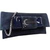 ANNALUNA Borsetta donna borsa clutch a mano da sera cerimonia pelle Annaluna 194 blu