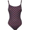 JUSTMINE costume donna intero double-face turquoise/red/plum A706J 8026
